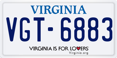 VA license plate VGT6883