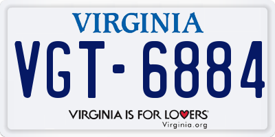 VA license plate VGT6884