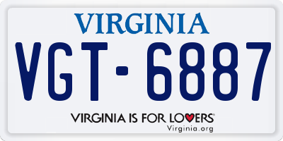 VA license plate VGT6887