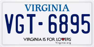VA license plate VGT6895
