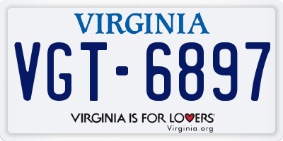 VA license plate VGT6897