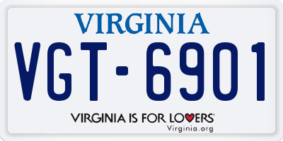 VA license plate VGT6901