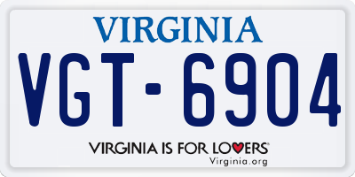 VA license plate VGT6904