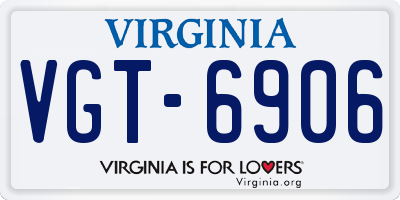 VA license plate VGT6906