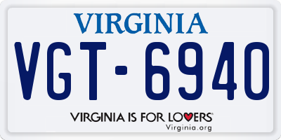 VA license plate VGT6940