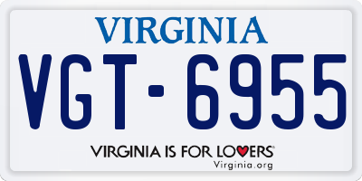 VA license plate VGT6955