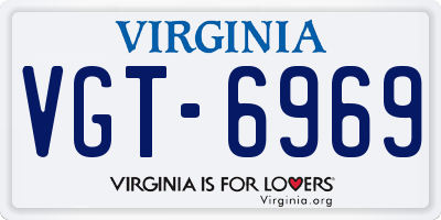 VA license plate VGT6969