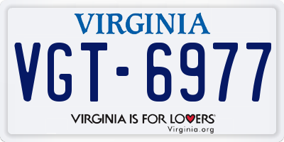 VA license plate VGT6977
