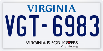 VA license plate VGT6983
