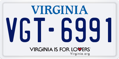 VA license plate VGT6991