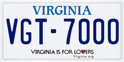 VA license plate VGT7000