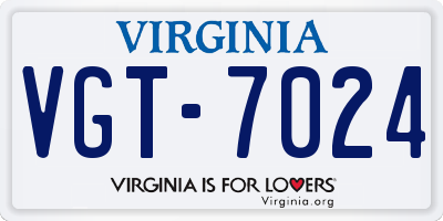 VA license plate VGT7024