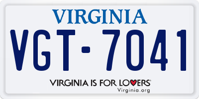 VA license plate VGT7041