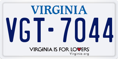 VA license plate VGT7044