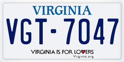 VA license plate VGT7047