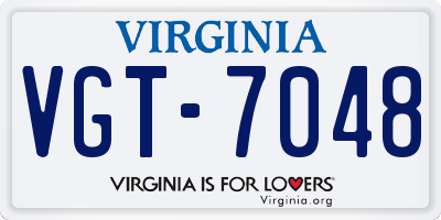 VA license plate VGT7048