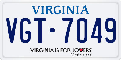 VA license plate VGT7049
