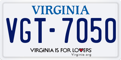 VA license plate VGT7050