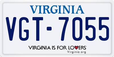 VA license plate VGT7055