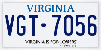 VA license plate VGT7056