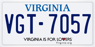 VA license plate VGT7057