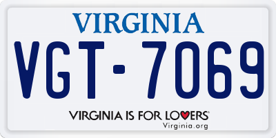 VA license plate VGT7069