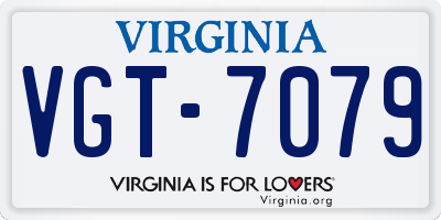 VA license plate VGT7079