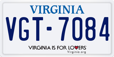 VA license plate VGT7084