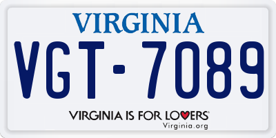 VA license plate VGT7089