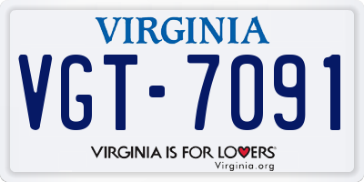 VA license plate VGT7091