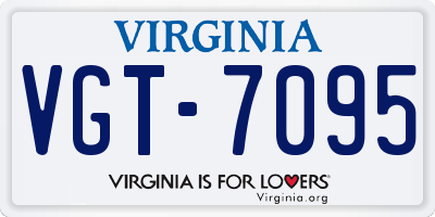 VA license plate VGT7095