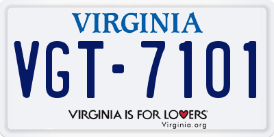 VA license plate VGT7101