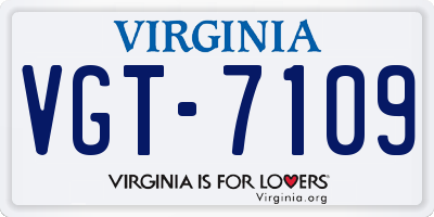VA license plate VGT7109