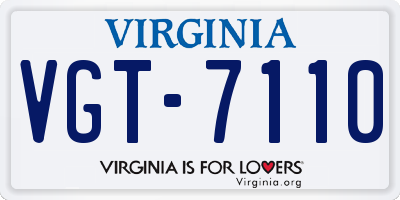 VA license plate VGT7110