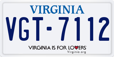VA license plate VGT7112