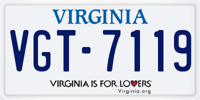 VA license plate VGT7119
