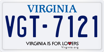 VA license plate VGT7121