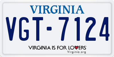 VA license plate VGT7124