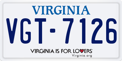 VA license plate VGT7126