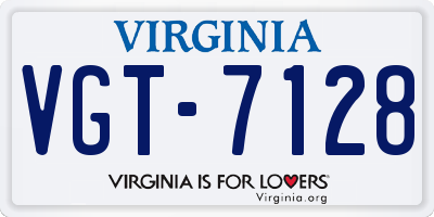 VA license plate VGT7128