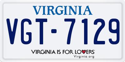 VA license plate VGT7129