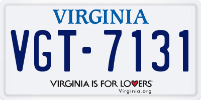 VA license plate VGT7131