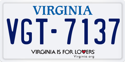 VA license plate VGT7137