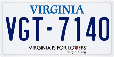 VA license plate VGT7140