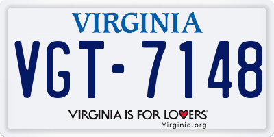 VA license plate VGT7148