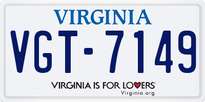 VA license plate VGT7149