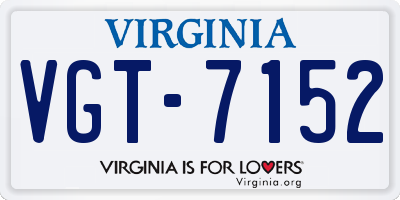 VA license plate VGT7152