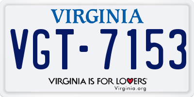 VA license plate VGT7153