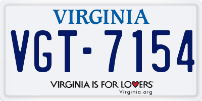 VA license plate VGT7154