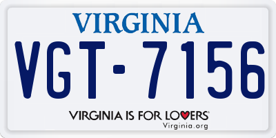 VA license plate VGT7156